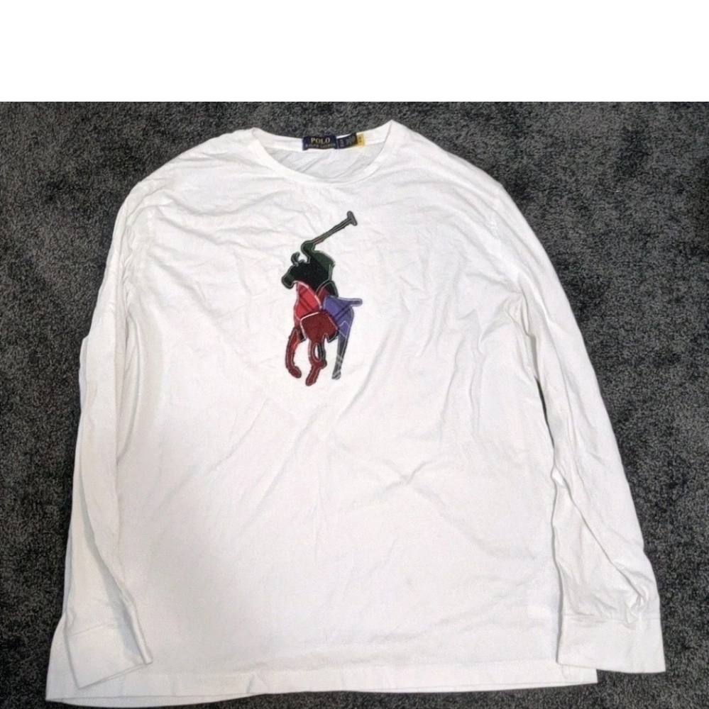 POLO RALPH LAUREN Men Plaid Pony Jersey Long Sleeve XL